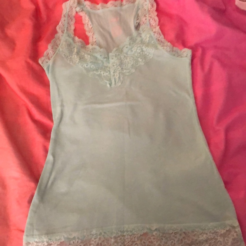 Tank top. Turquoise/light green